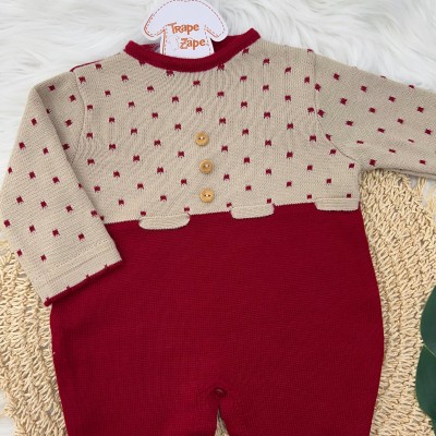 Macacão de Linha - Luiz Vermelho e Bege